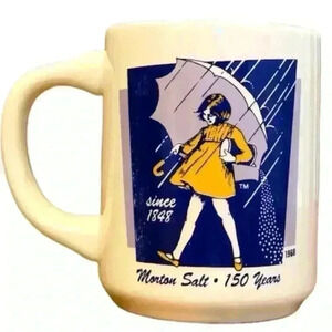 Bryan China, Vintage, Morton Salt Mug, Cup, New Castle, PA, Rain Girl Umbrella